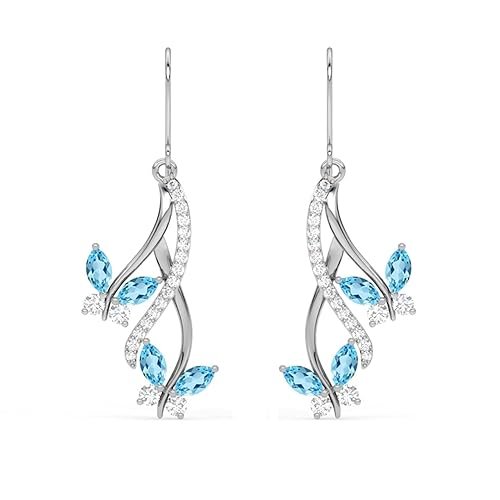 vipin clara 925 sterling silver butterfly pendant earring chain jewellery set | rhodium plated, swiss zirconia | gift for women & girls