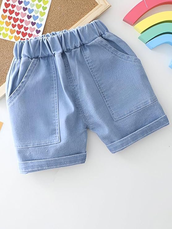 googo gaaga t shirt and short set for baby boys & baby girls, pure cotton rainbow printed half sleeves clothing set for kids