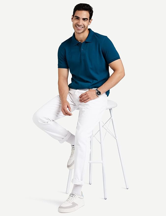 cotton rich solid polo tshirt | collar tshirts | half sleeves