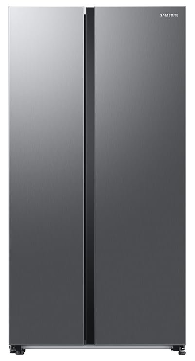 samsung 653 l, 3 star, frost free, double door, convertible 5 in 1 digital inverter, side by side ai enabled smart refrigerator with wifi (rs76cg8003s9hl, silver, refined inox)