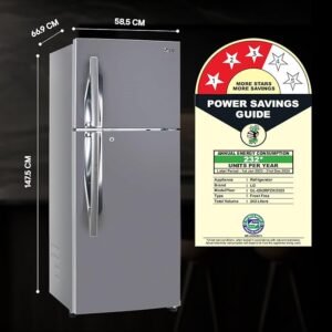 lg 242 l 3 star smart inverter frost free double door refrigerator (gl i292rpzx, shiny steel, door cooling+)