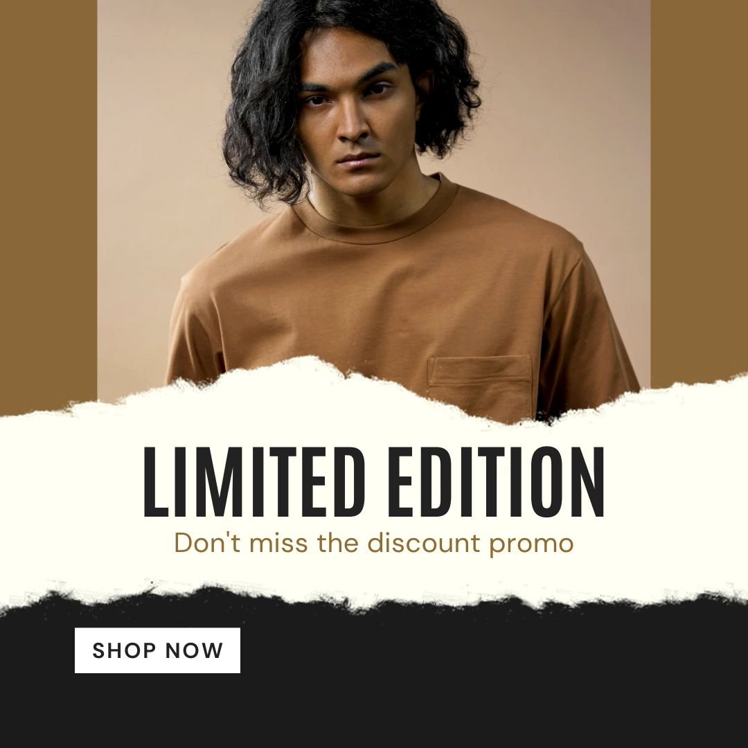 dark grey simple photo men clothing promo instagram post