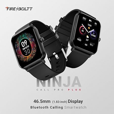 fire boltt ninja call pro plus smart watch 1.83 inch with bluetooth calling, ai voice assistance, 100 sports modes