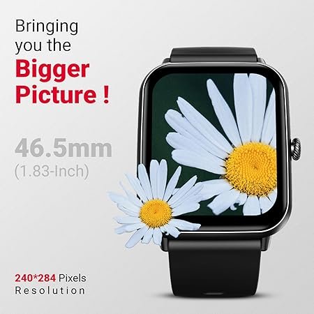 fire boltt ninja call pro plus smart watch 1.83 inch with bluetooth calling, ai voice assistance, 100 sports modes