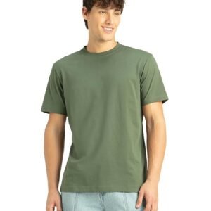 jockey 2714 men's super combed cotton rich solid round neck regular fit half sleeve t shirt