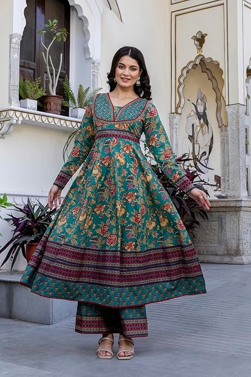 cotton anarkali kurta set