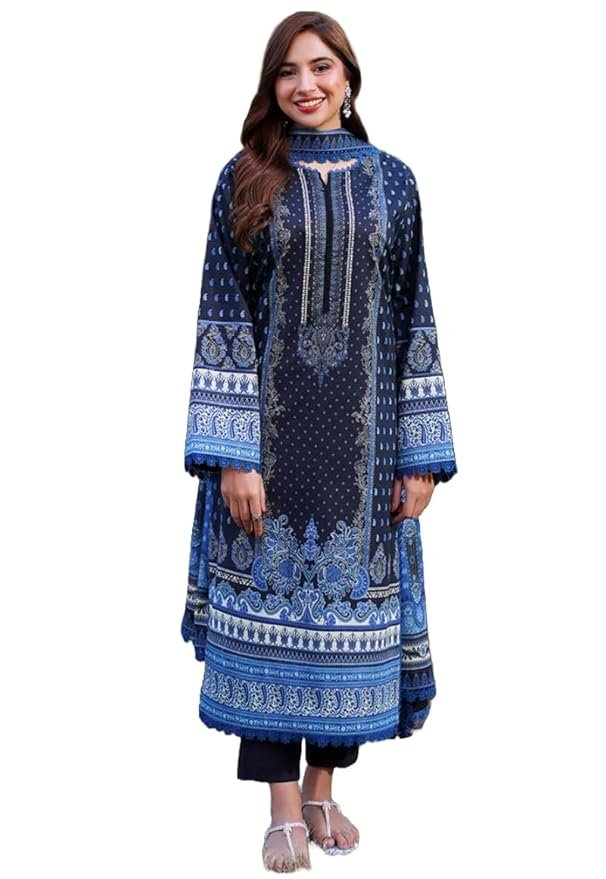 GoSriKi Women's Rayon Viscose Printed Straight Pakistani Suits for Women Kurta Set - Image 5