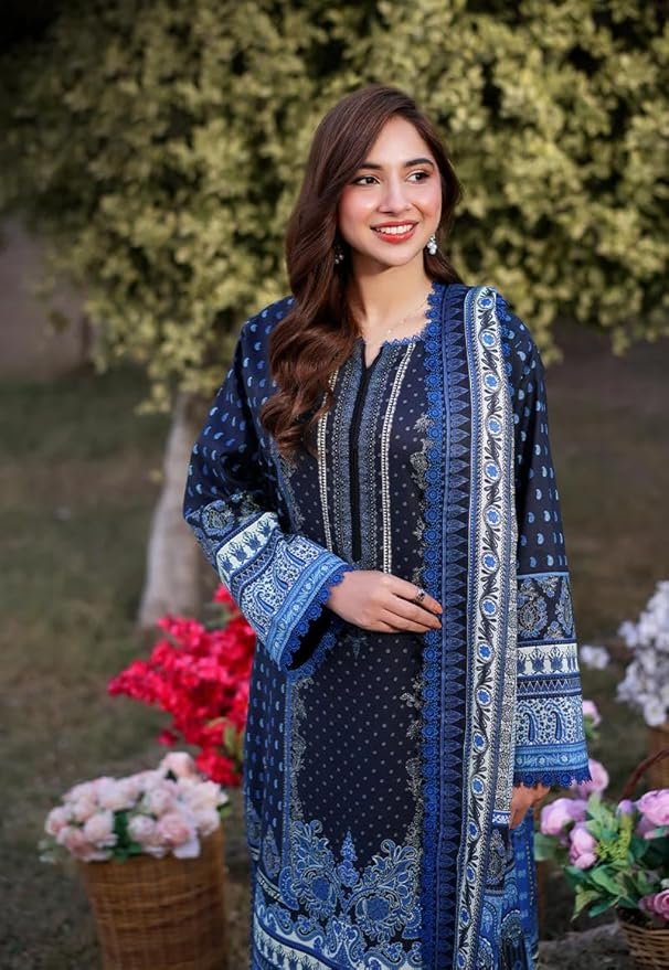 GoSriKi Women's Rayon Viscose Printed Straight Pakistani Suits for Women Kurta Set - Image 3